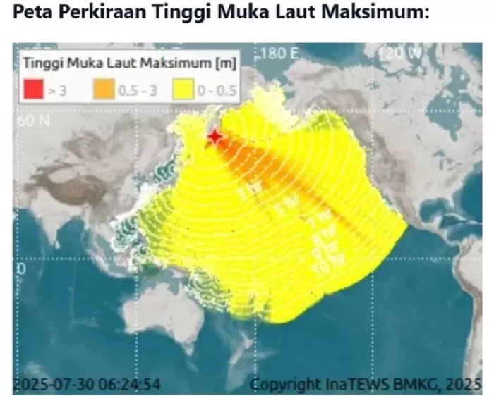 Imbas Gempa Dahsyat di Rusia, Peringatan Tsunami Dikeluarkan untuk Wilayah Indonesia