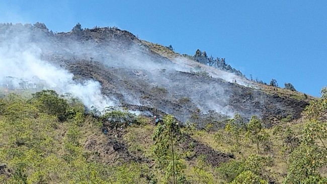 Lereng Gunung Batur Kintamani Terbakar, Diduga karena Puntung Rokok