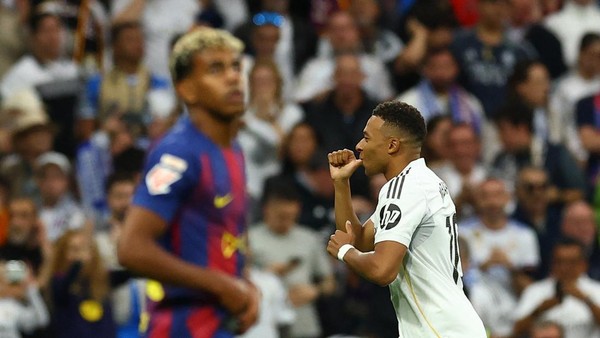 El Clásico Panas di Bernabéu: Real Madrid Bungkam Barcelona 2-1, Mbappé dan Bellingham Jadi Pembeda