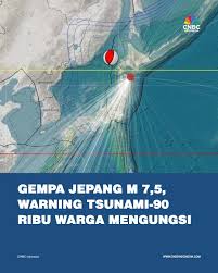 Gempa M 7,5 Picu Tsunami di Jepang: Warga Panik, Peringatan Diterbitkan
