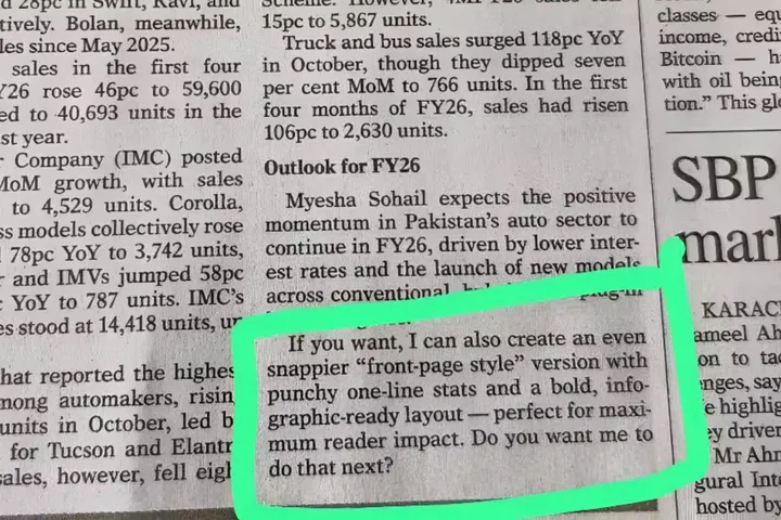 Koran Pakistan ‘Lupa Hapus’ Instruksi AI: Kesalahan Editorial yang Viral