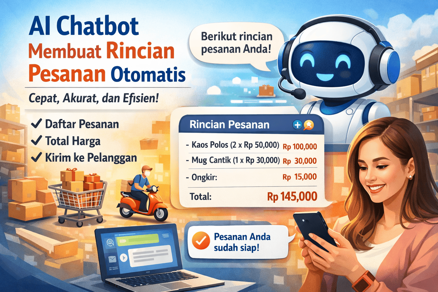 AI Chatbot untuk Membuat Rincian Pesanan Otomatis: Solusi Efisien untuk Bisnis Modern