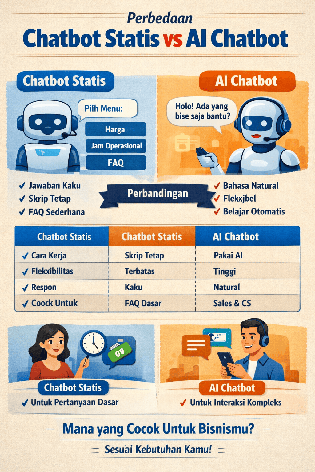 Perbedaan Chatbot Statis dan AI Chatbot: Panduan Lengkap untuk Bisnis