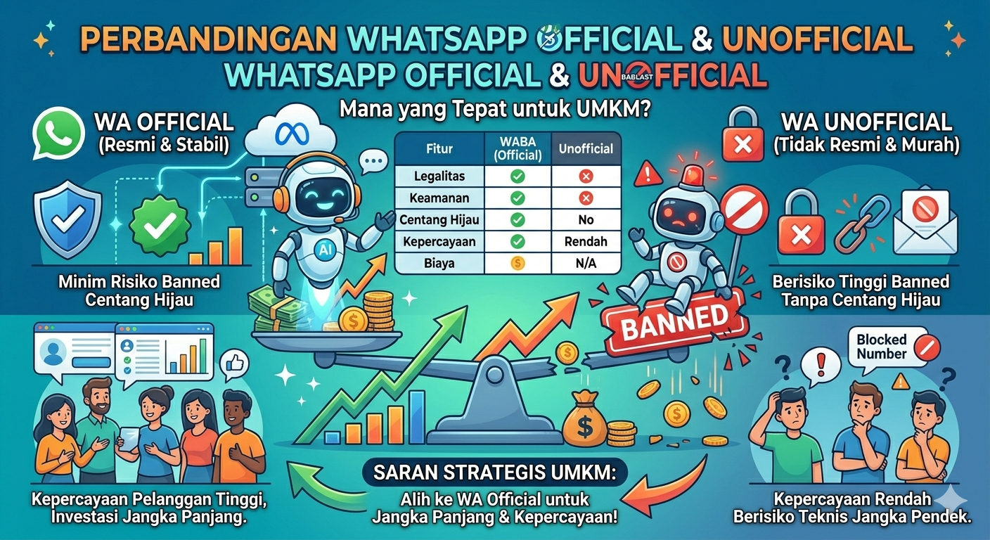 Mengenal Perbedaan WhatsApp Official dan Unofficial: Mana yang Terbaik untuk UMKM?