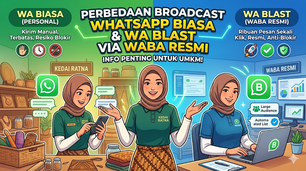 Perbedaan Broadcast WhatsApp Biasa dan WA Blast via WABA Resmi