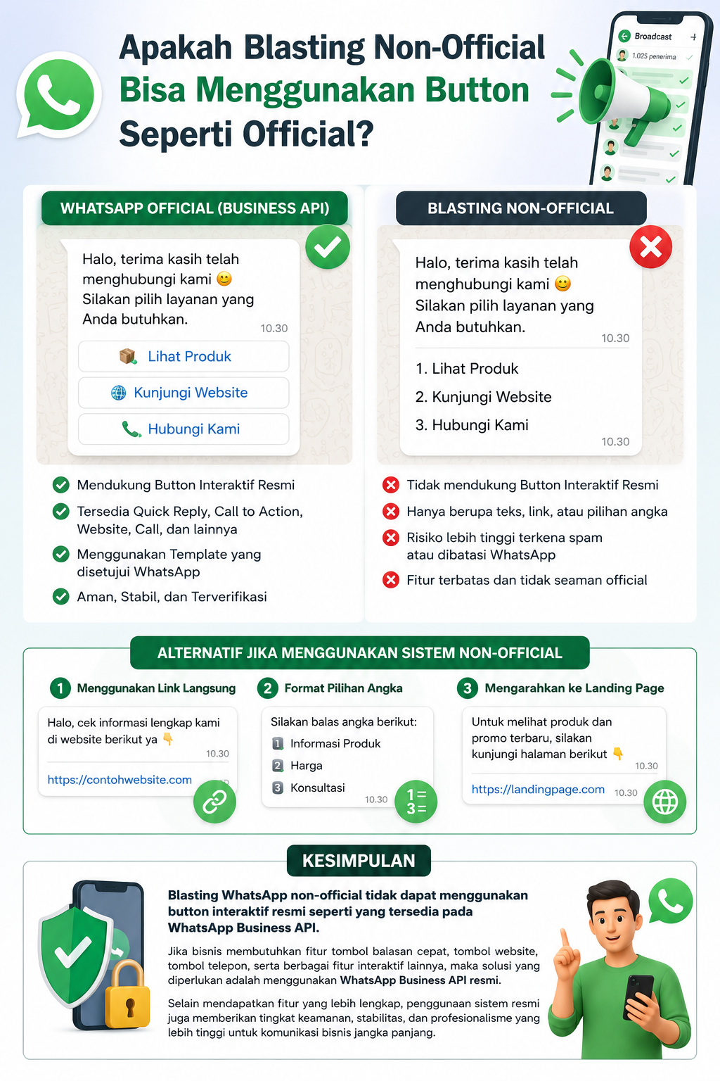 Apakah Blasting WhatsApp Non-Official Bisa Menggunakan Button Seperti WhatsApp Official?