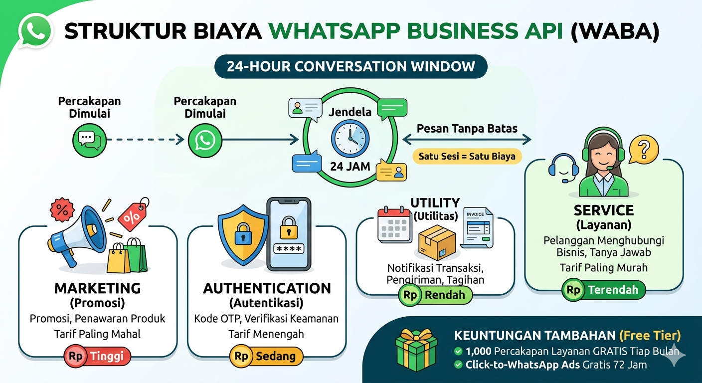 Inilah Biaya Perpesan Jika Menggunakan WABA