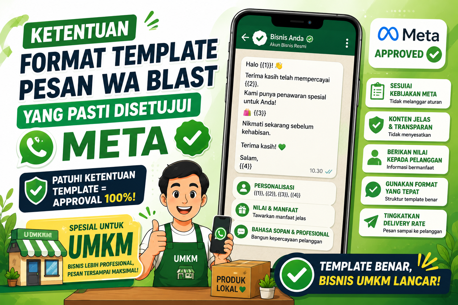 Ketentuan Format Template Pesan WA Blast yang Pasti Disetujui Meta