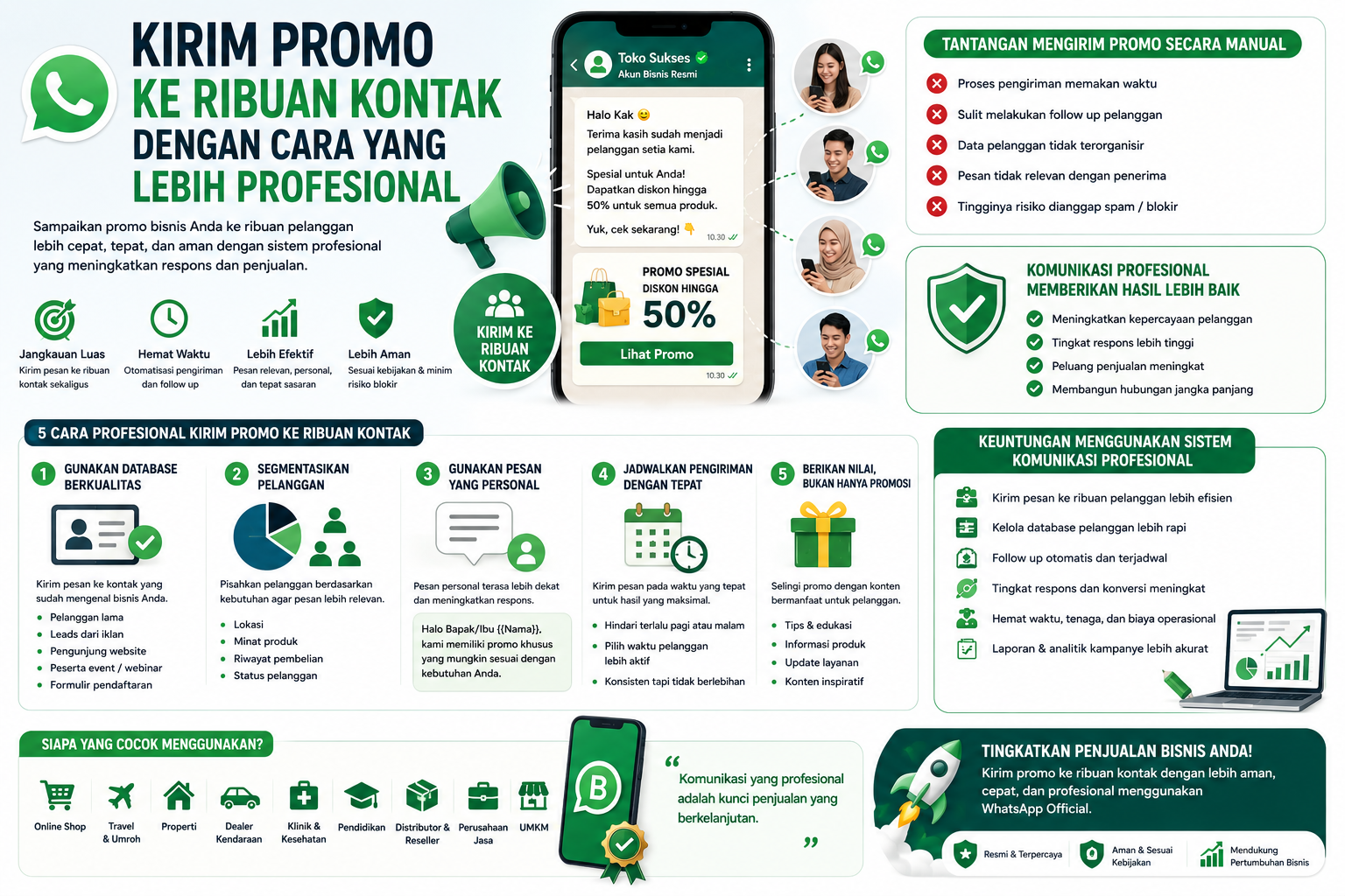 Kirim Promo ke Ribuan Kontak dengan Cara yang Lebih Profesional