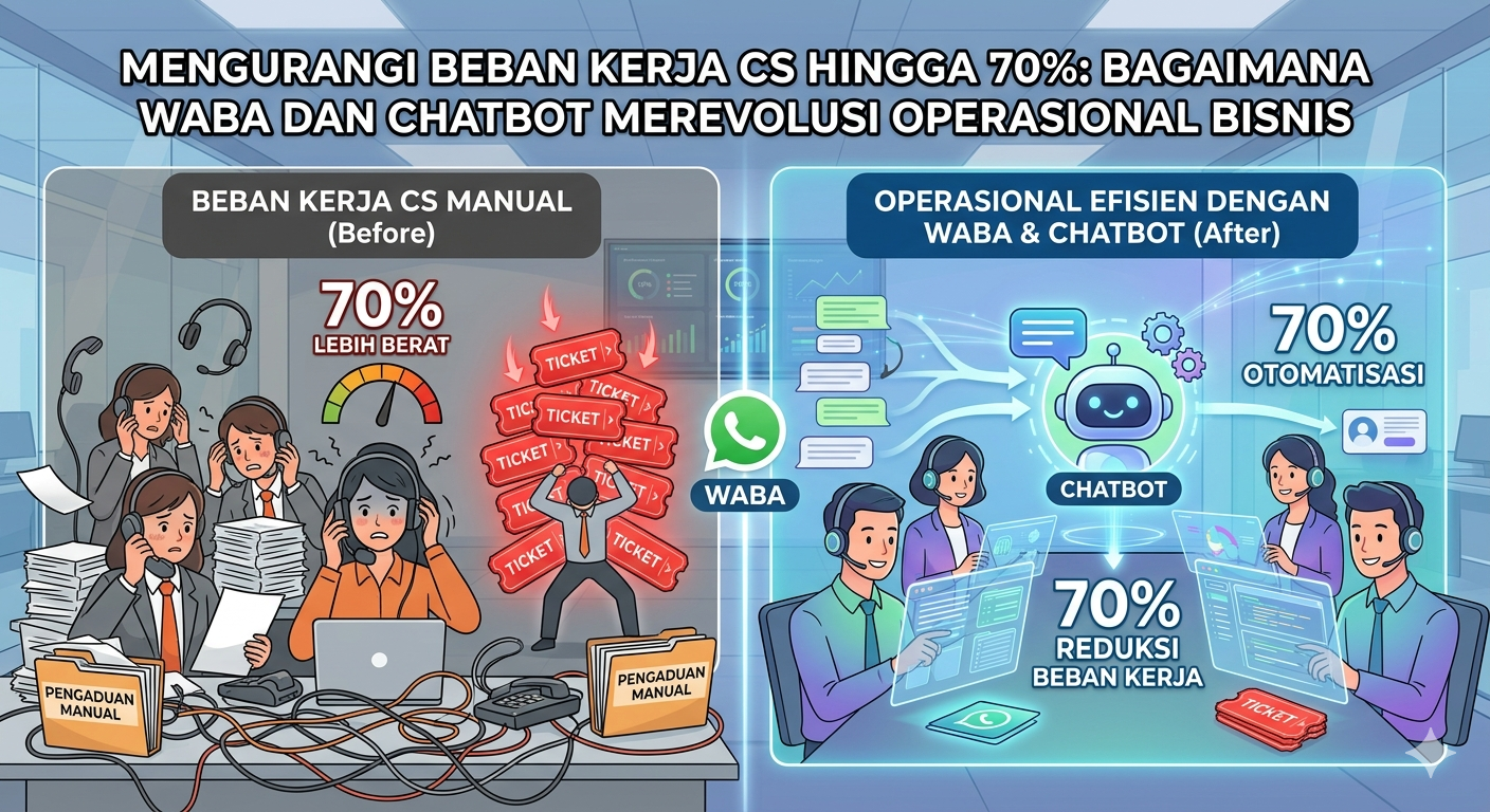 Mengurangi Beban Kerja CS hingga 70%: Bagaimana WABA dan Chatbot Merevolusi Operasional Bisnis