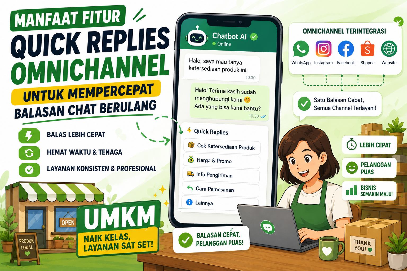 Manfaat Fitur Quick Replies Omnichannel untuk Mempercepat Balasan Chat Berulang