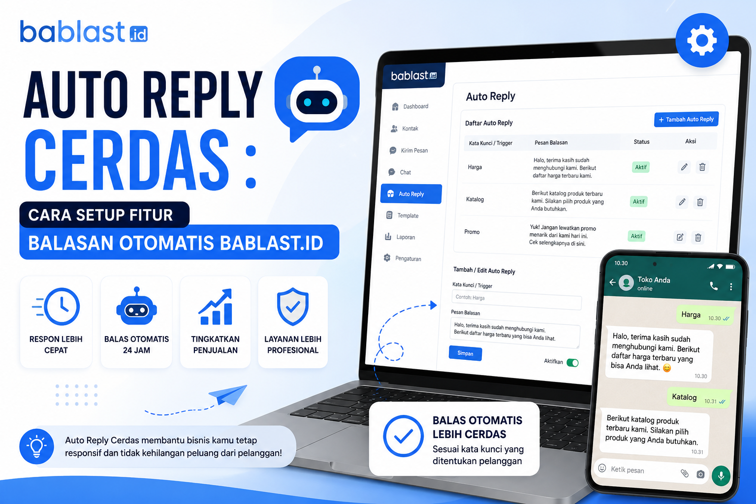 Auto Reply Cerdas: Cara Setup Fitur Balasan Otomatis Bablast.id