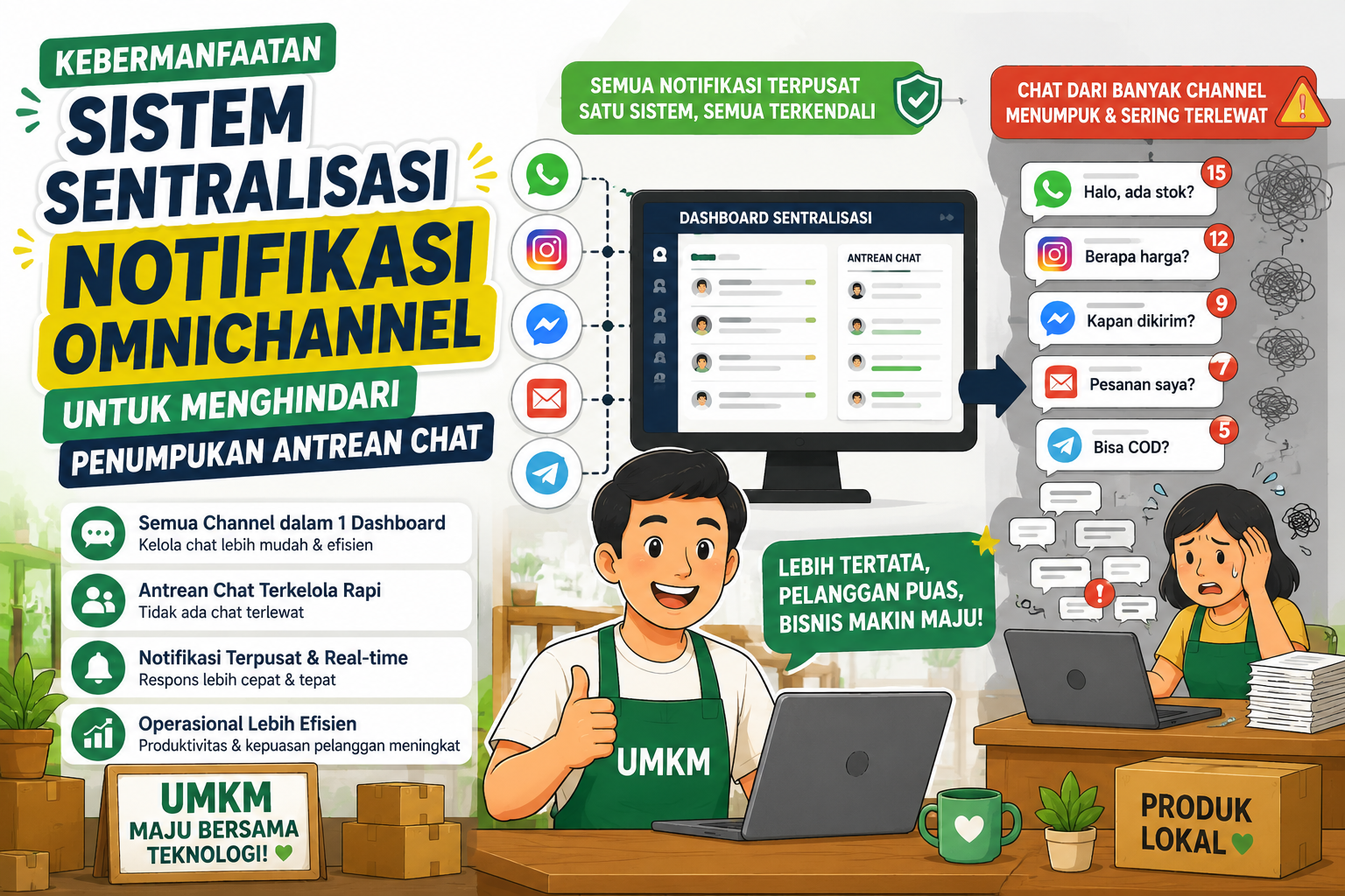Kebermanfaatan Sistem Sentralisasi Notifikasi Omnichannel untuk Menghindari Penumpukan Antrean Chat