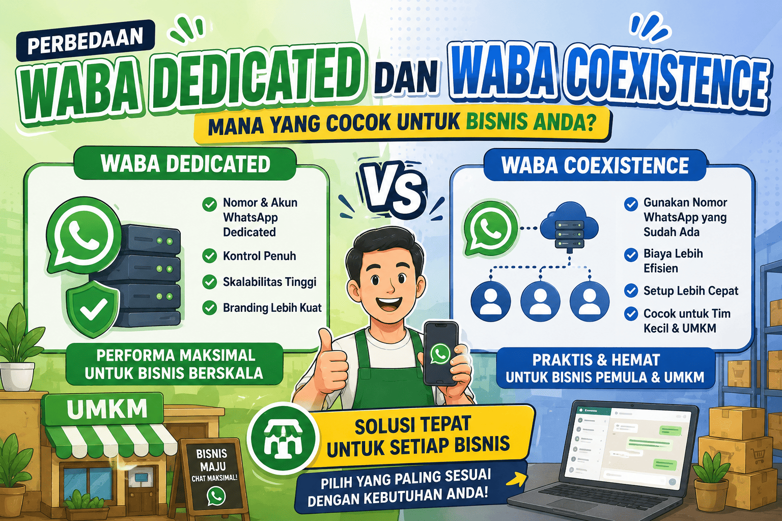 Perbedaan WABA Dedicated dan WABA Coexistence, Mana yang Cocok untuk Bisnis Anda?