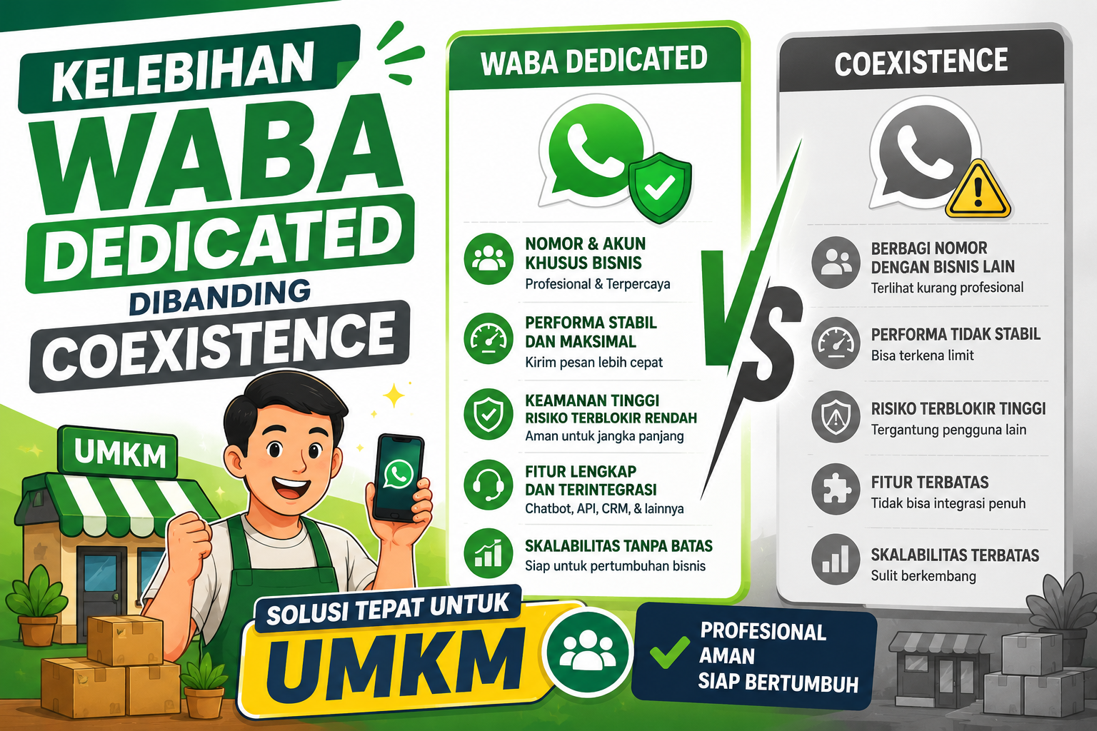 Kelebihan WABA Dedicated Dibanding Coexistence