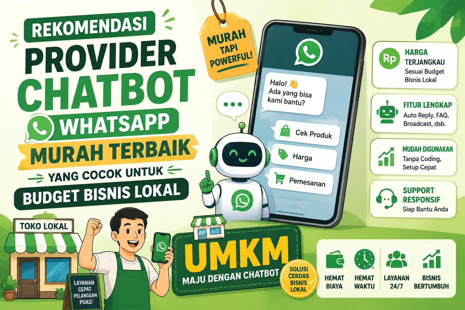 Rekomendasi Provider Chatbot Whatsapp Murah Terbaik yang Cocok untuk Budget Bisnis Lokal