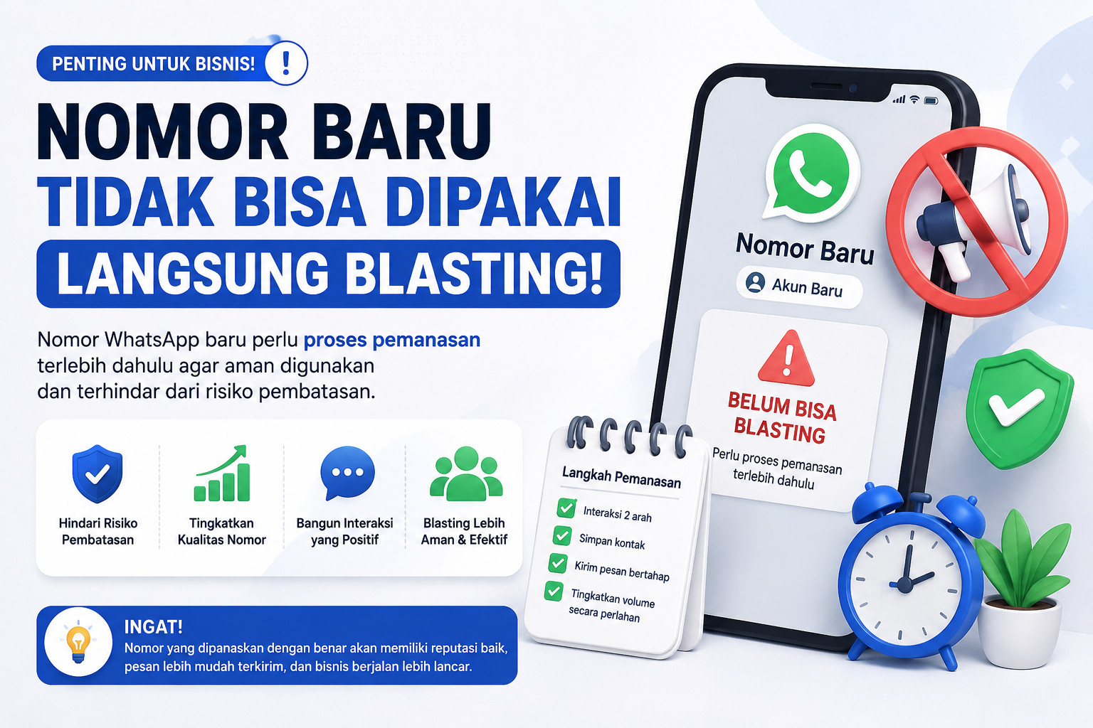 Nomor Baru Tidak Bisa Dipakai Langsung Blasting WhatsApp? Ini Penyebab dan Solusinya