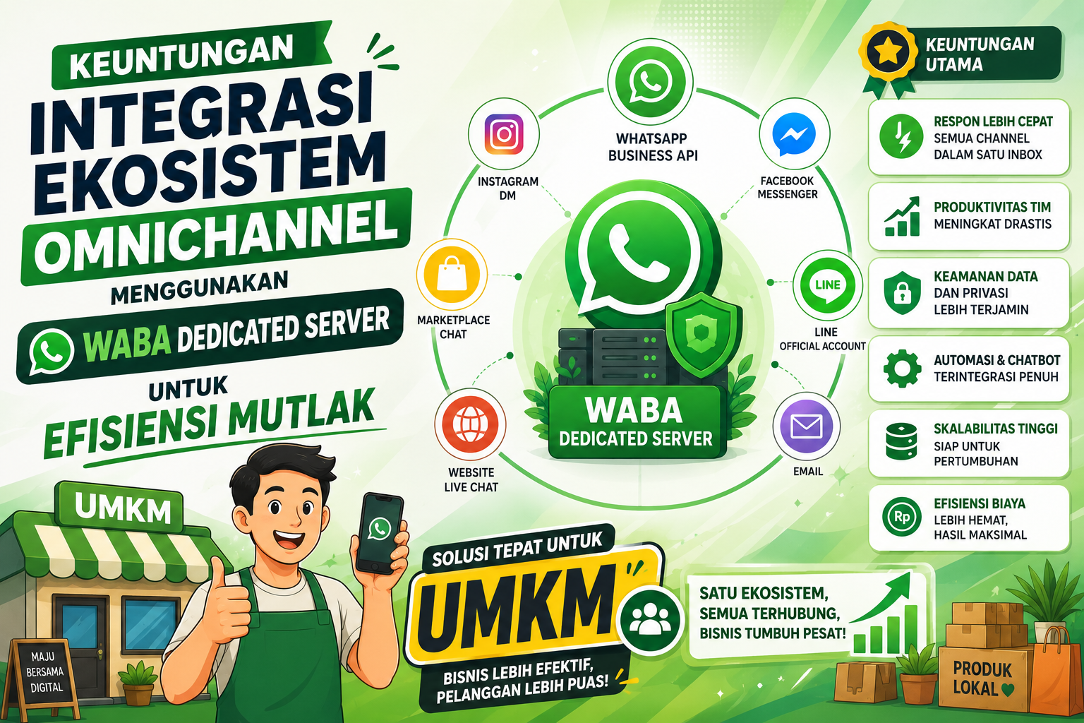 Keuntungan Integrasi Ekosistem Omnichannel Menggunakan WABA Dedicated Server untuk Efisiensi Mutlak