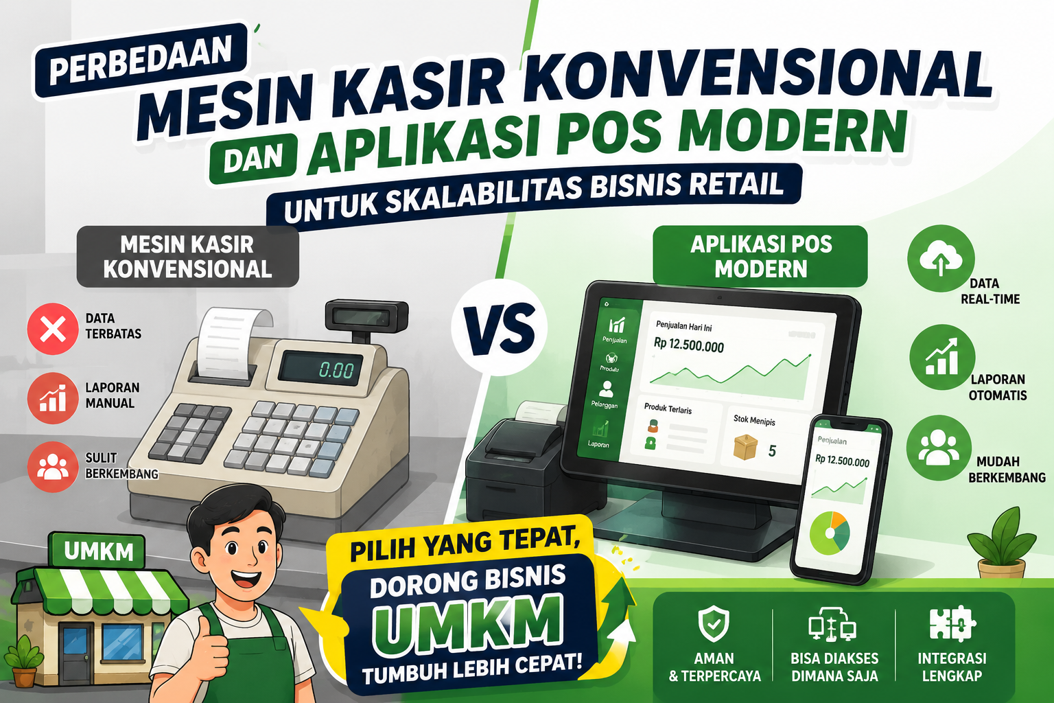 Perbedaan Mesin Kasir Konvensional dan Aplikasi POS Modern untuk Skalabilitas Bisnis Retail