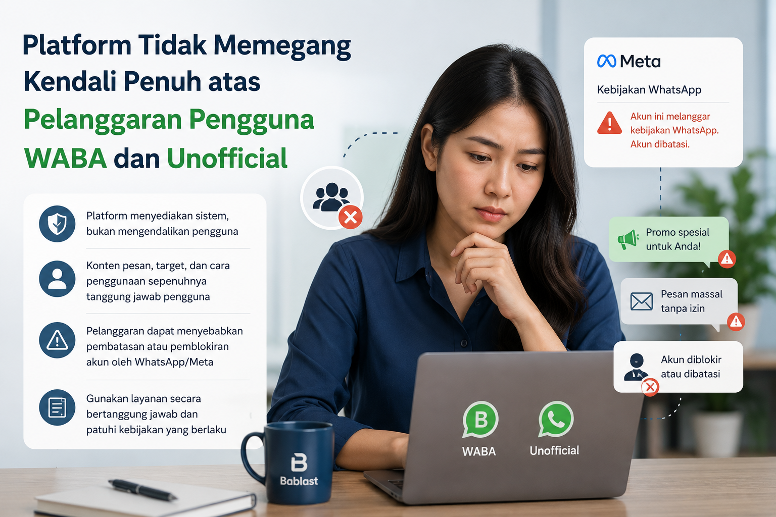 Platform Tidak Memegang Kendali Penuh atas Pelanggaran Pengguna WABA maupun Unofficial
