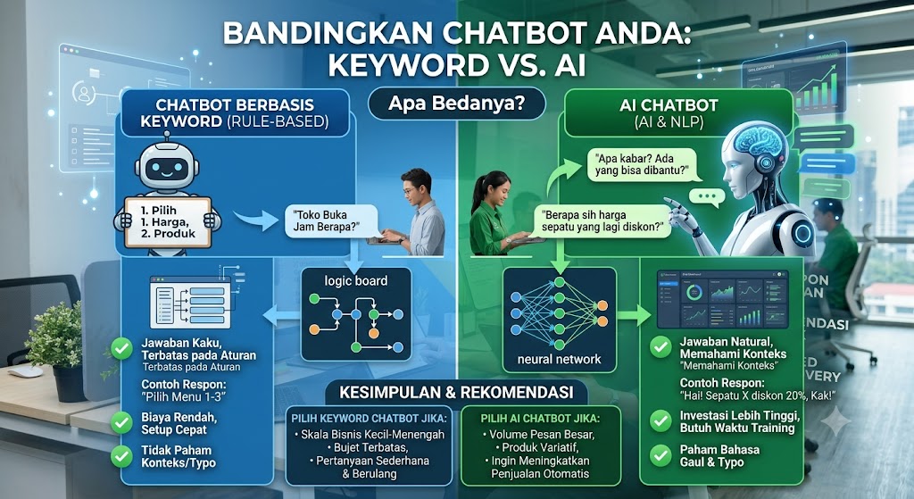 Chatbot Berbasis Keyword vs AI Chatbot: Apa Bedanya dan Mana yang Terbaik untuk Bisnis Anda?