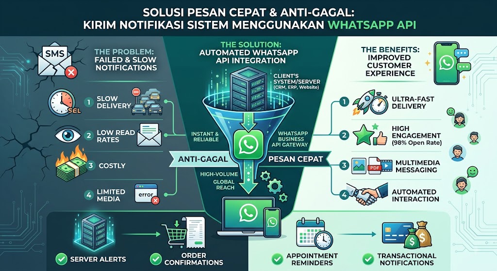 Solusi Pesan Cepat & Anti-Gagal: Kirim Notifikasi Sistem Menggunakan WhatsApp API