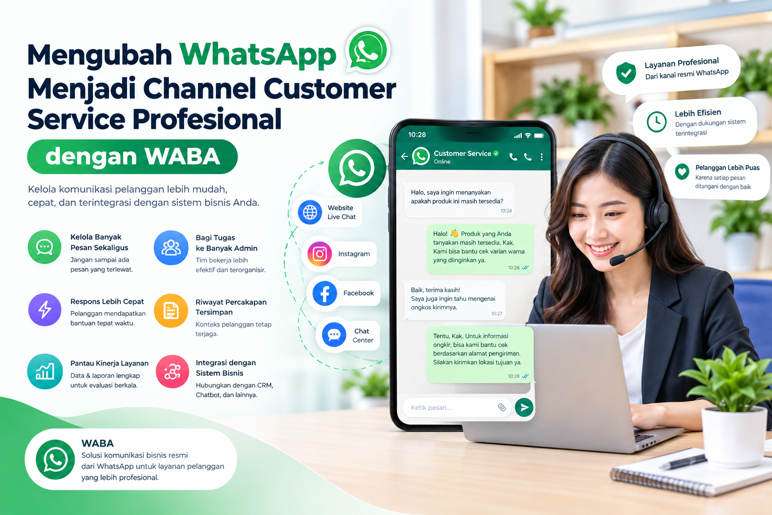 Mengubah WhatsApp Menjadi Channel Customer Service Profesional dengan WABA