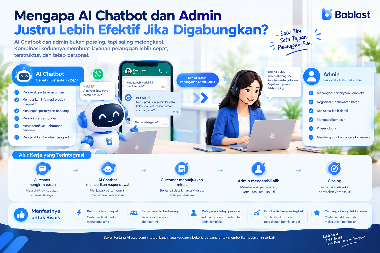 Mengapa AI Chatbot dan Admin Justru Lebih Efektif Jika Digabungkan?