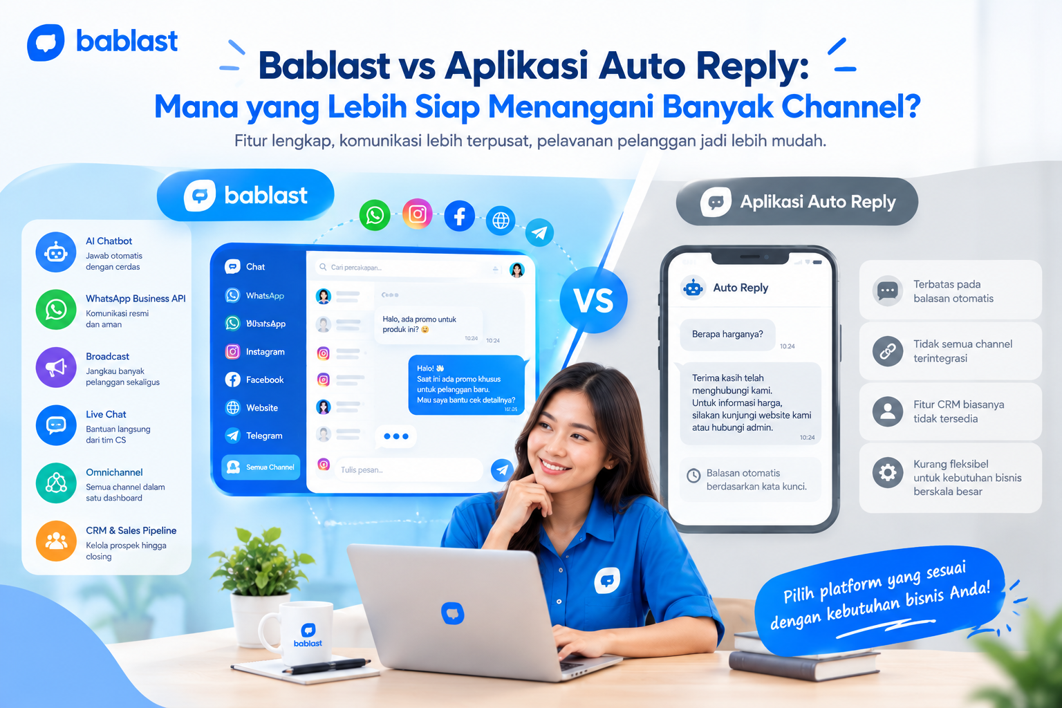 # Bablast vs Aplikasi Auto Reply: Mana yang Lebih Siap Menangani Banyak Channel?