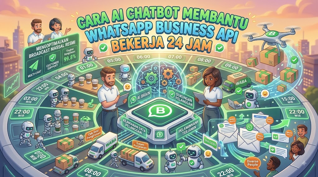 Cara AI Chatbot Membantu WhatsApp Business API Bekerja 24 Jam