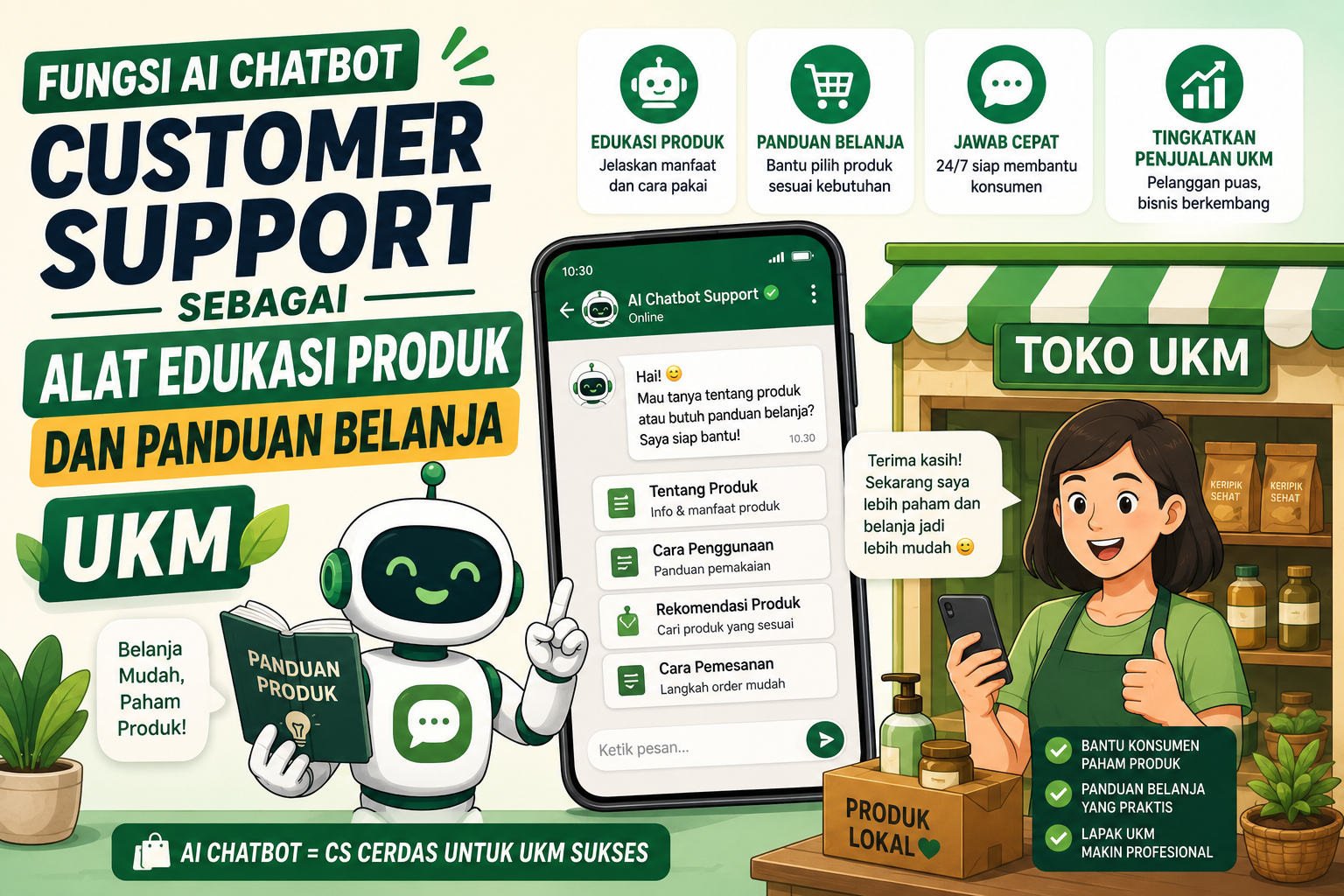 Fungsi AI Chatbot Customer Support Sebagai Alat Edukasi Produk dan Panduan Belanja UKM