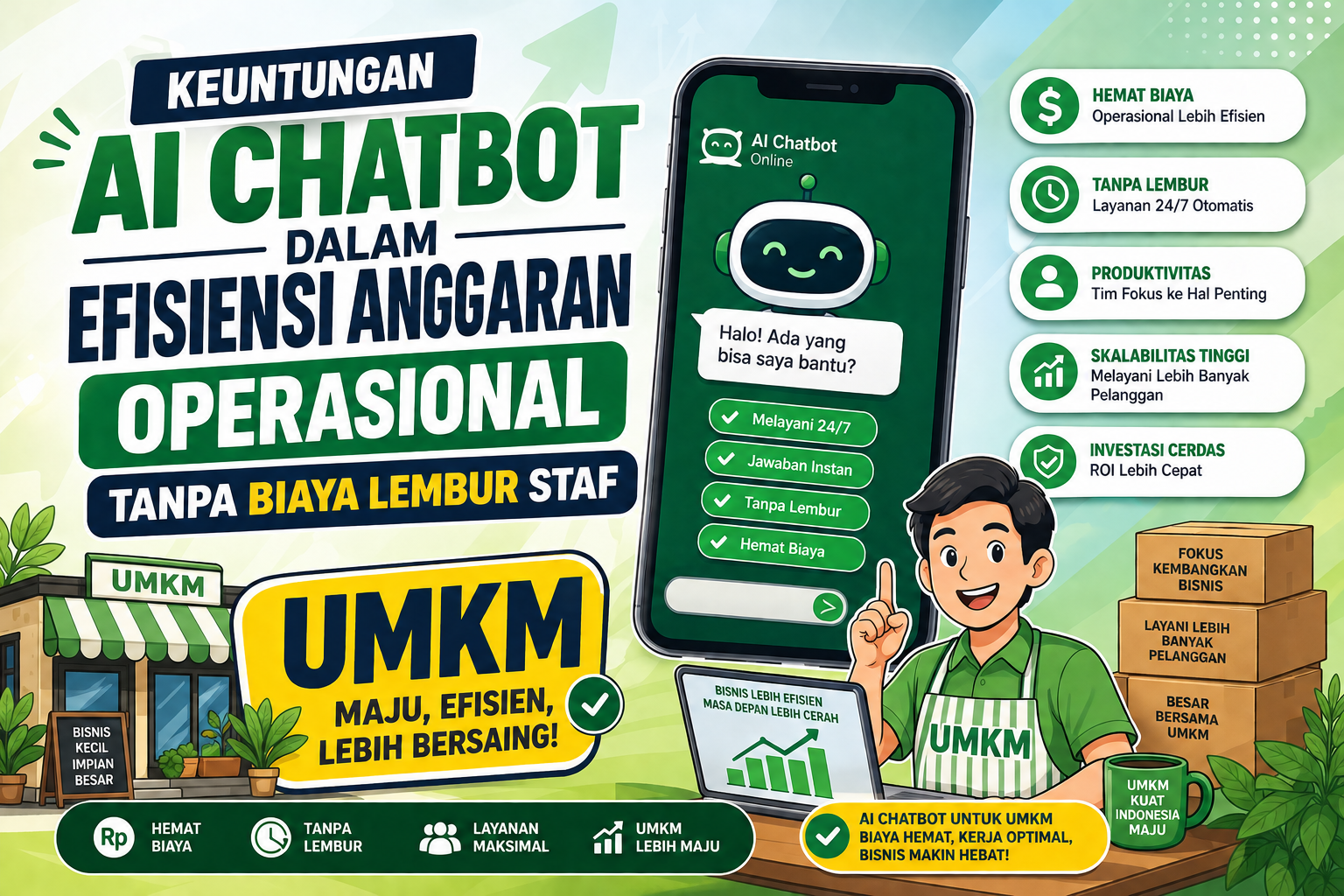 Keuntungan AI Chatbot dalam Efisiensi Anggaran Operasional Tanpa Biaya Lembur Staf