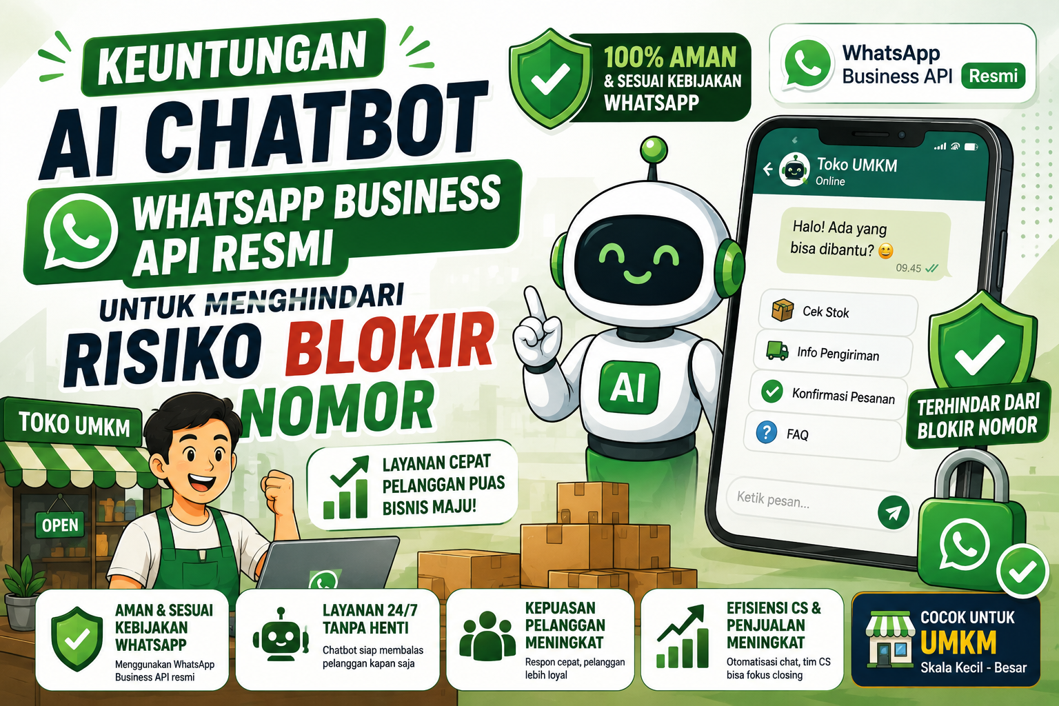 Keuntungan AI Chatbot WhatsApp Business API Resmi untuk Menghindari Risiko Blokir Nomor