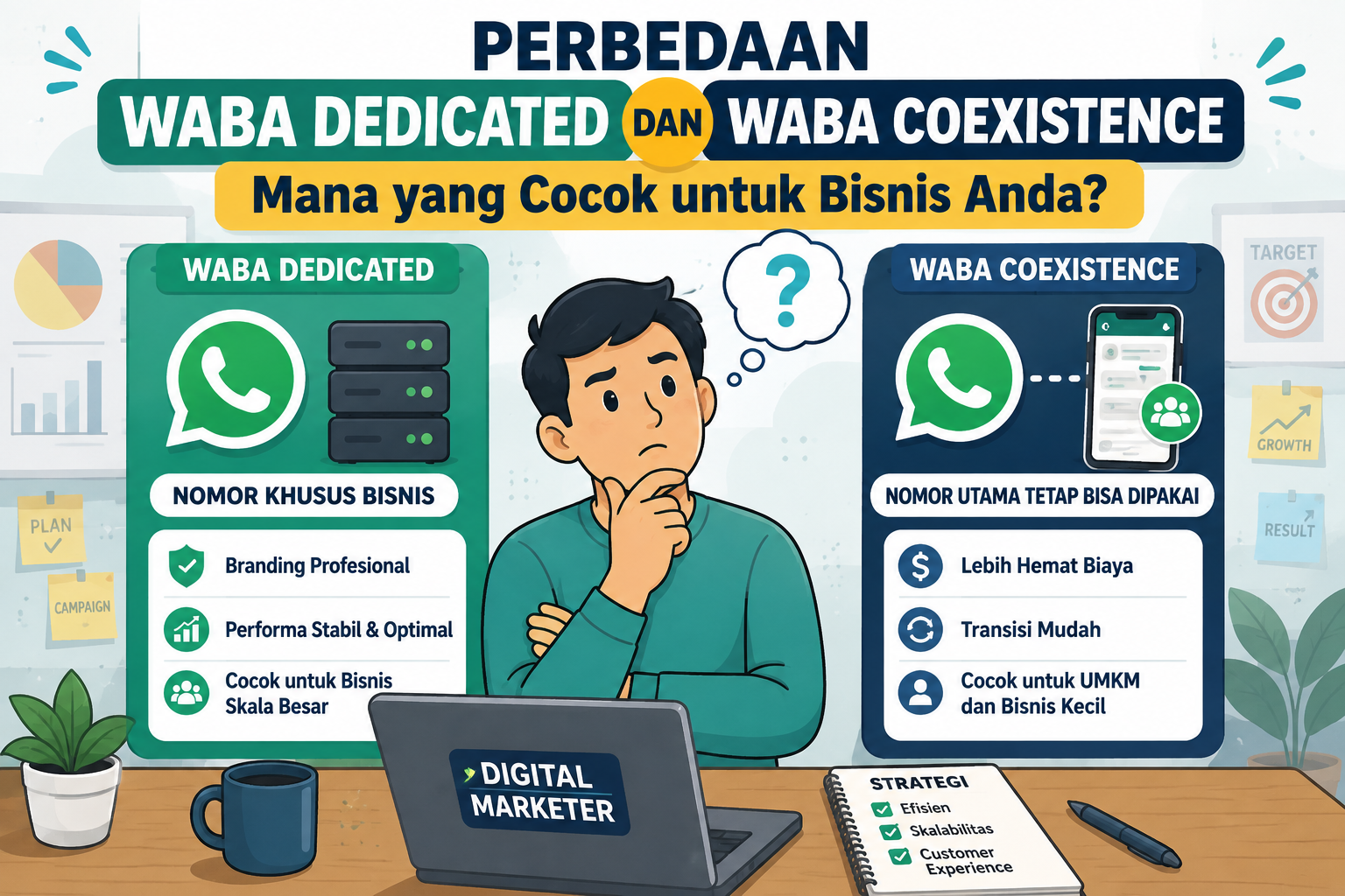 Perbedaan WABA Dedicated dan WABA Coexistence, Mana yang Cocok untuk Bisnis Anda?