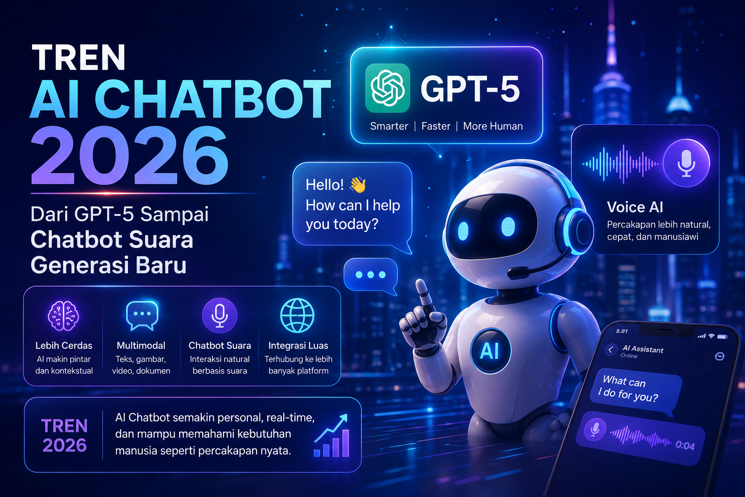 Tren AI Chatbot 2026: Dari GPT-5 Sampai Chatbot Suara Generasi Baru