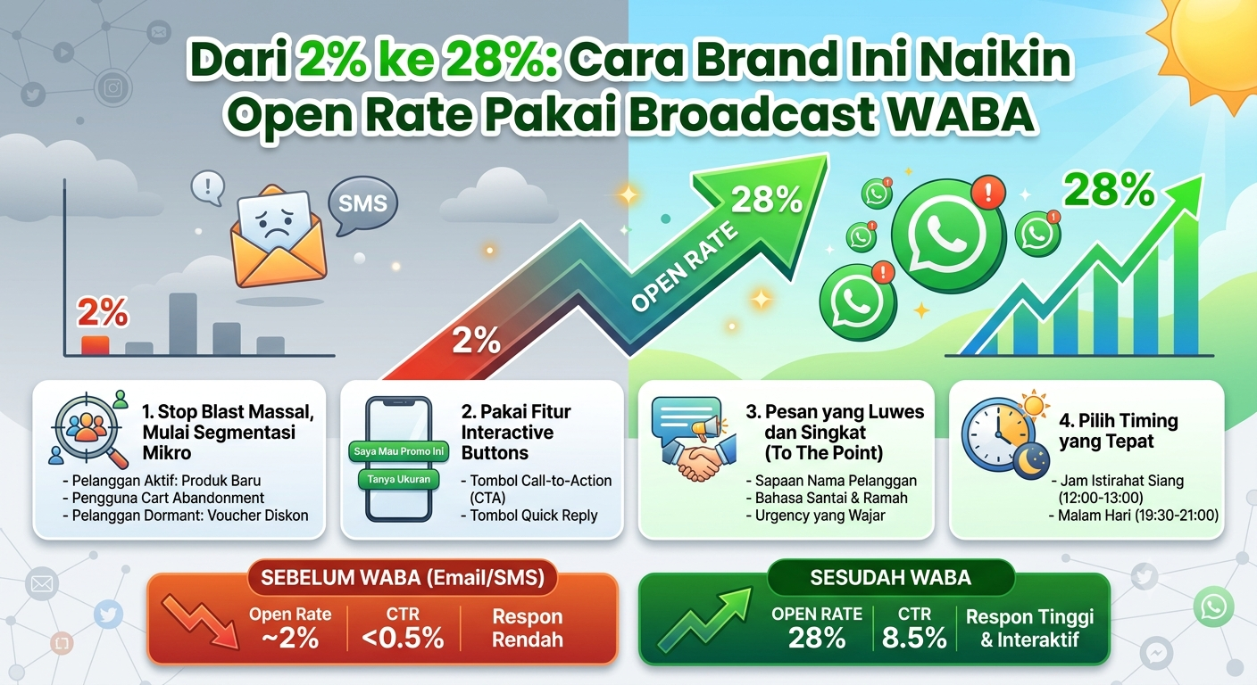 Dari 2% ke 28%: Cara Brand Ini Naikin Open Rate Pakai Broadcast WABA