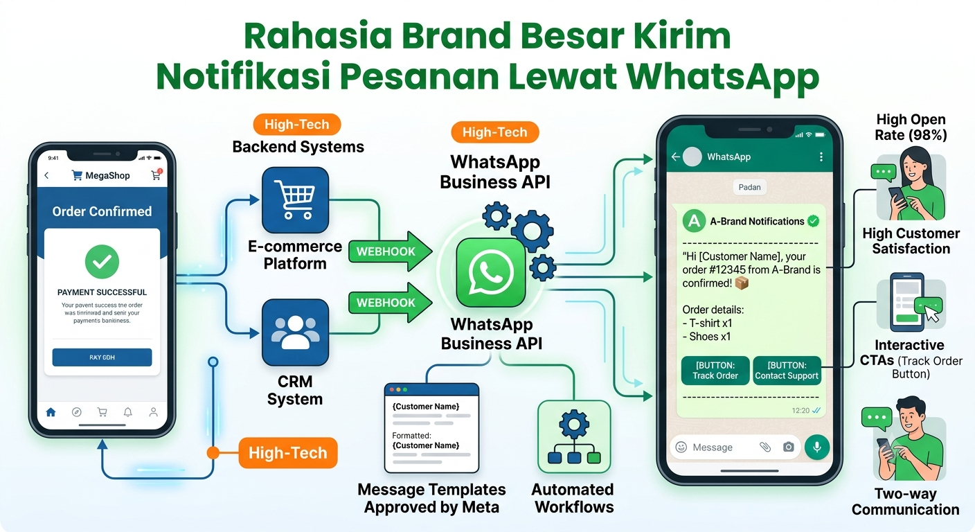 Rahasia Brand Besar Kirim Notifikasi Pesanan Lewat WhatsApp