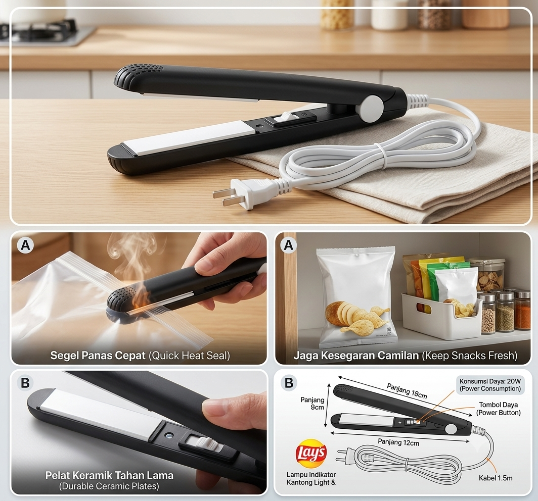 Mini Hand Heat Sealer Plastik Sealing Machine 20W - GLS-002