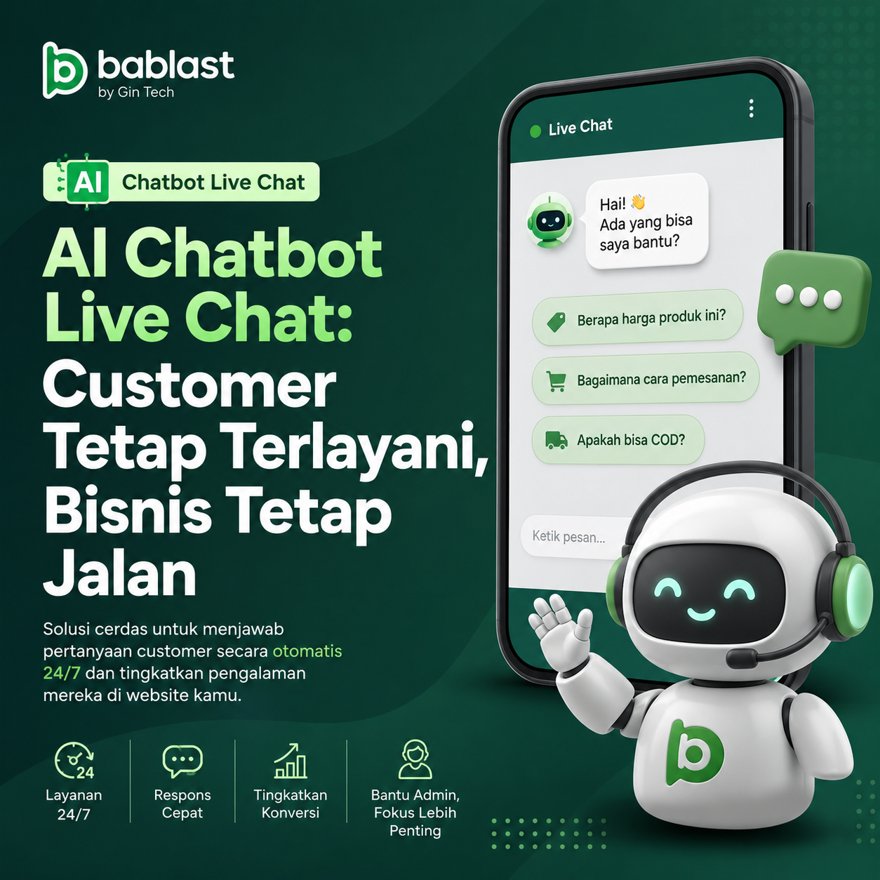 AI Chatbot Live Chat: Customer Tetap Terlayani, Bisnis Tetap Jalan