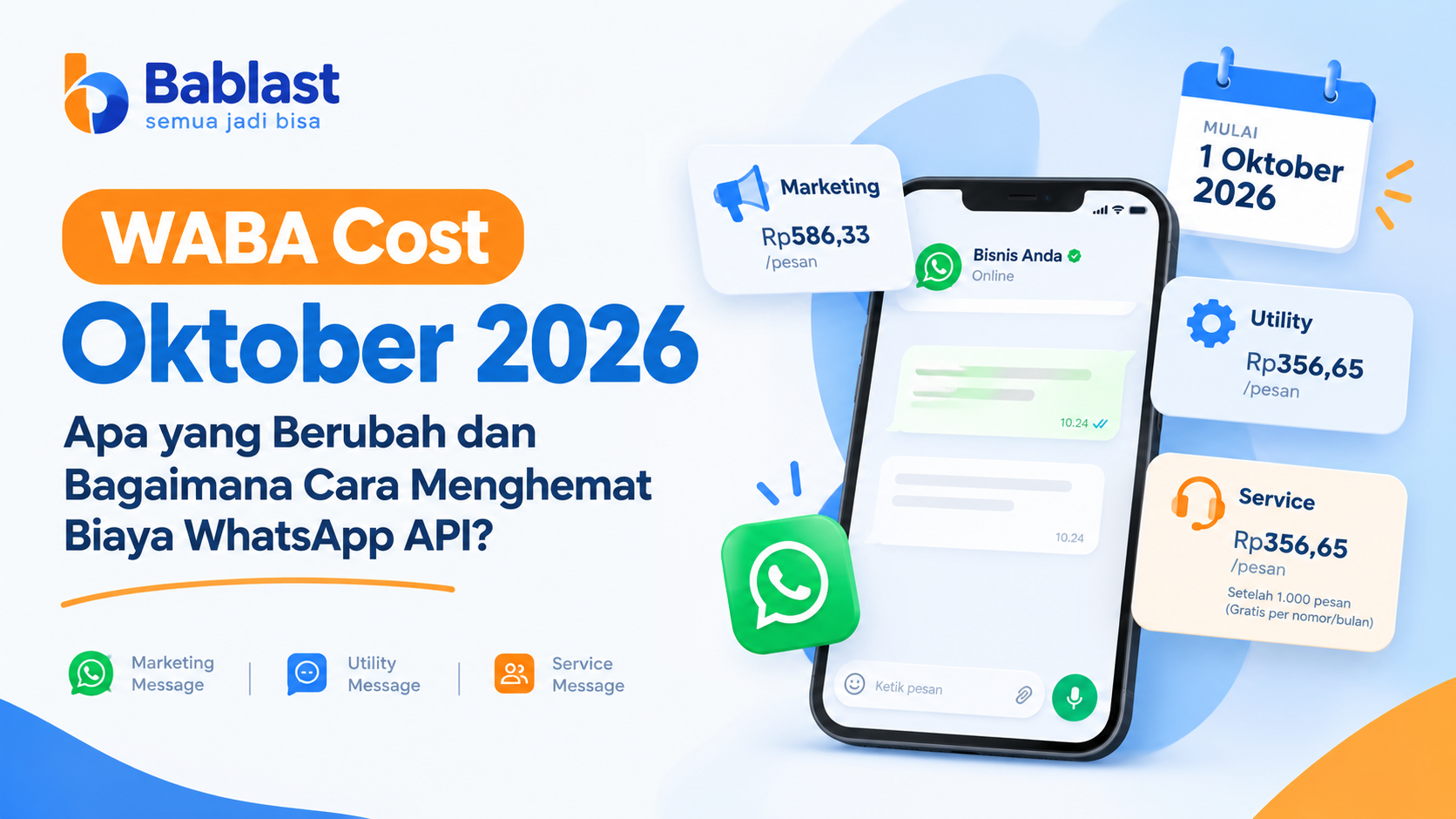WABA Cost Oktober 2026: Apa yang Berubah dan Bagaimana Cara Menghemat Biaya WhatsApp API?