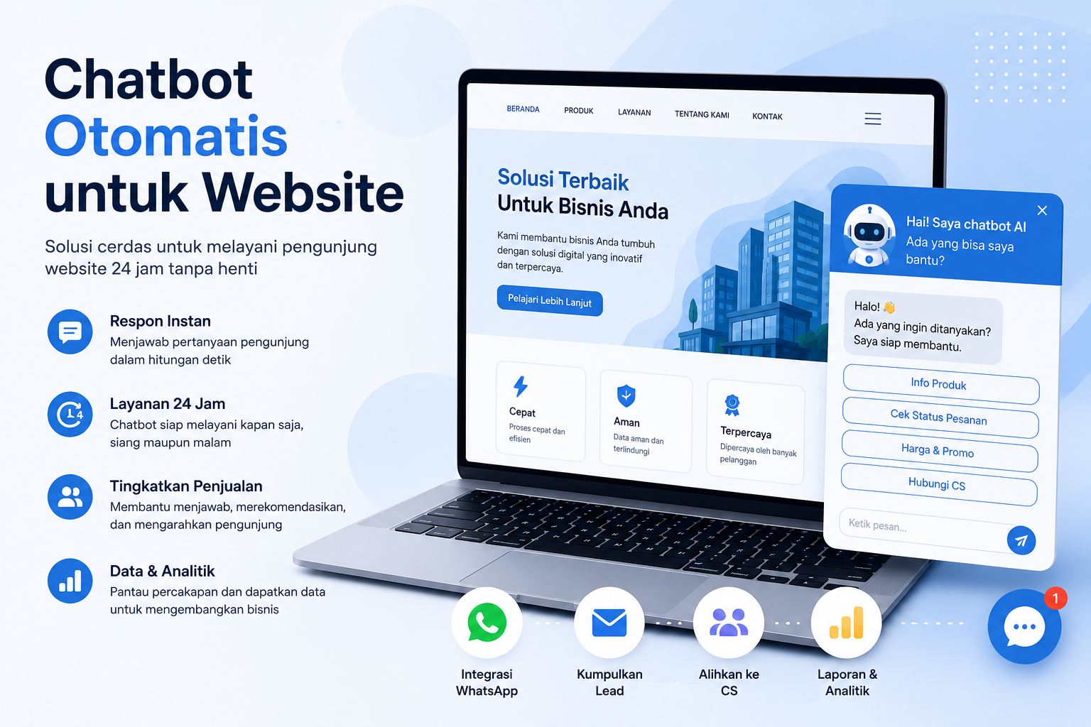 Chatbot Otomatis untuk Website: Solusi Cepat Melayani Pengunjung dan Meningkatkan Penjualan