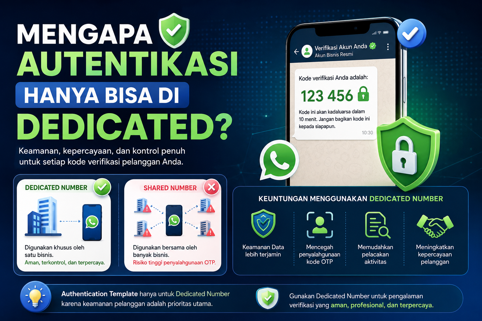 Mengapa Template Autentikasi WhatsApp Hanya Bisa Digunakan pada Dedicated Number?