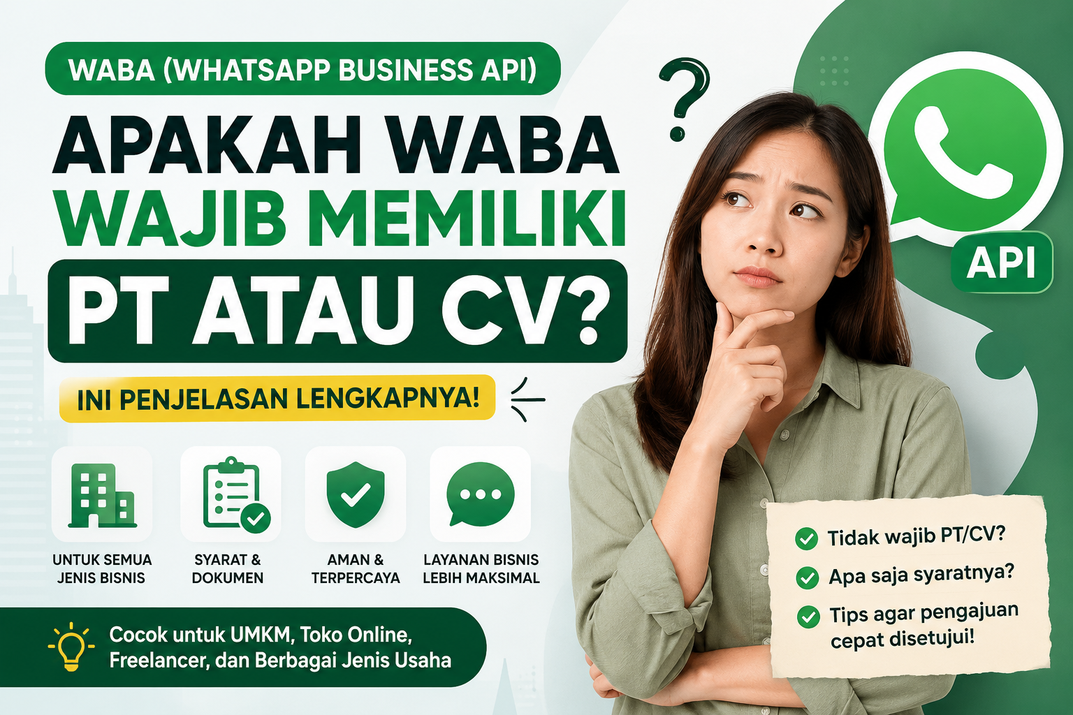 Apakah WhatsApp Business API Wajib Memiliki PT atau CV? Ini Penjelasan Lengkapnya