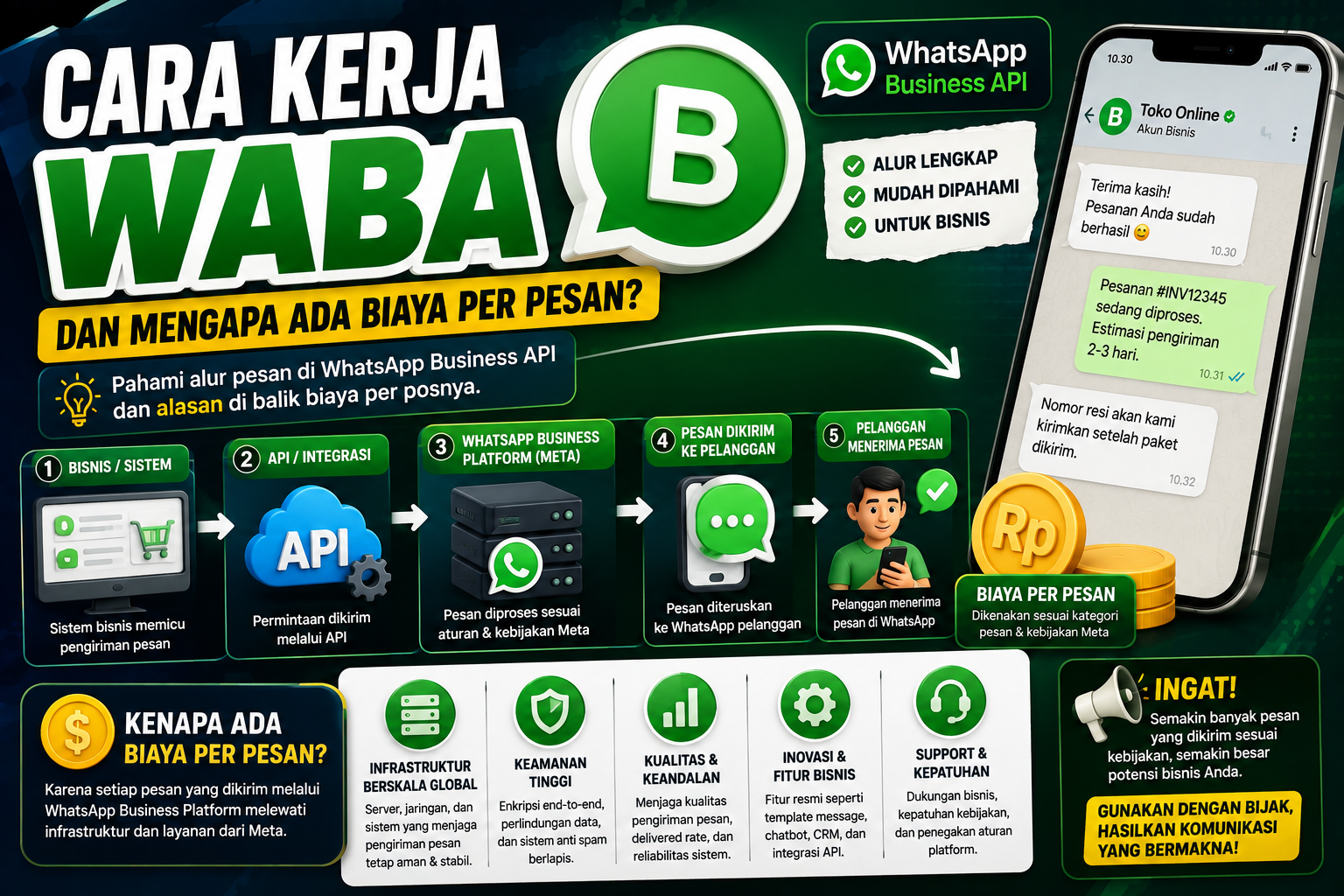 Cara Kerja WABA: Kenapa WhatsApp Business API Dikenakan Biaya per Pesan?