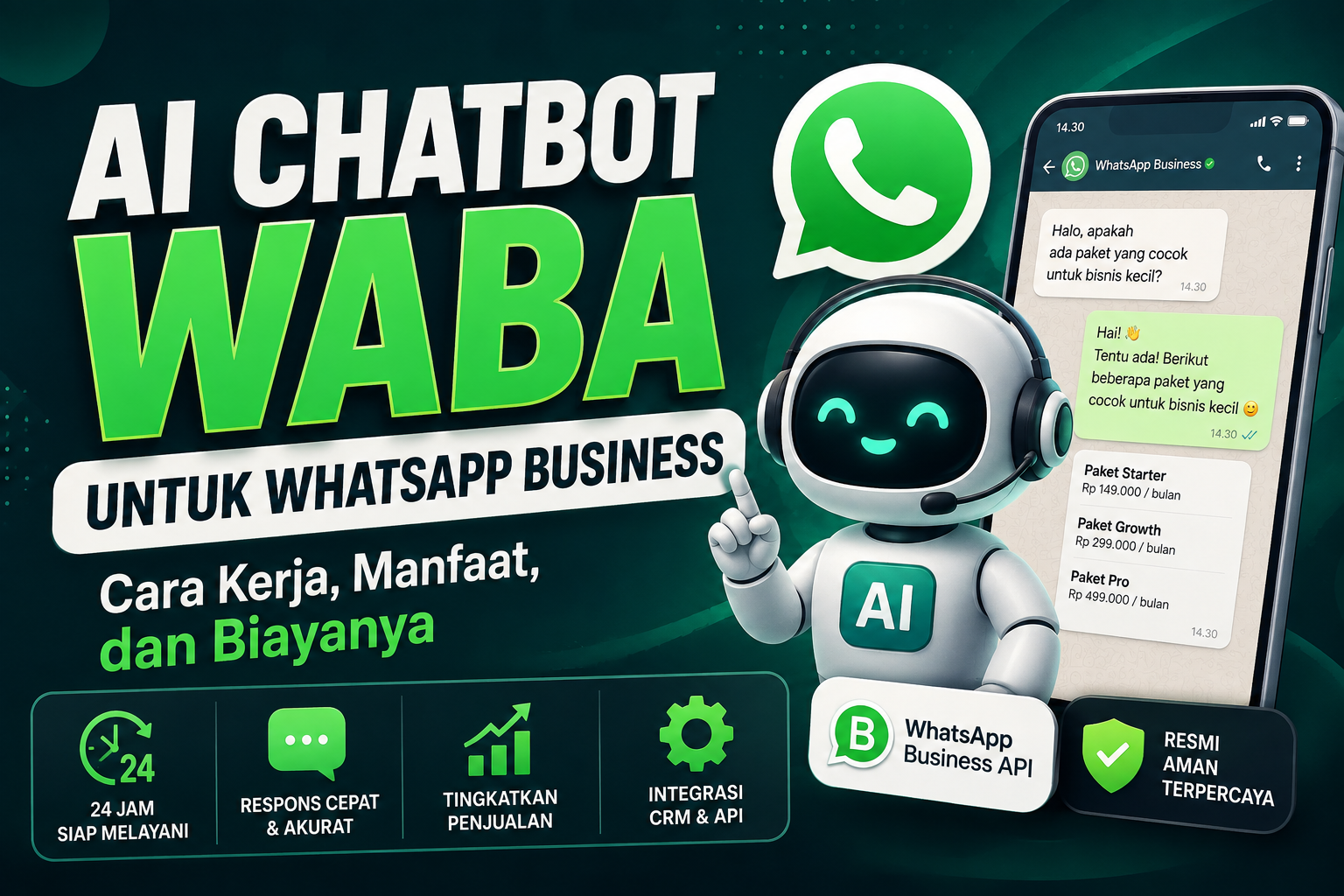 AI Chatbot WABA untuk WhatsApp Business: Cara Kerja, Manfaat, dan Biayanya